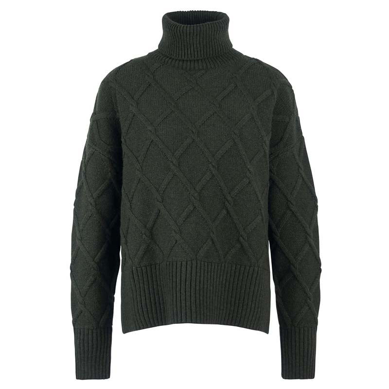 Barbour Perch Ladies Roll Neck Jumper - Olive