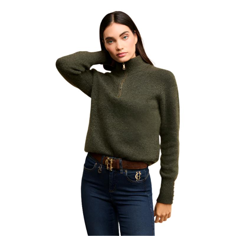 Holland Cooper Tori Quarter Zip Ladies Alpaca Mix Knit