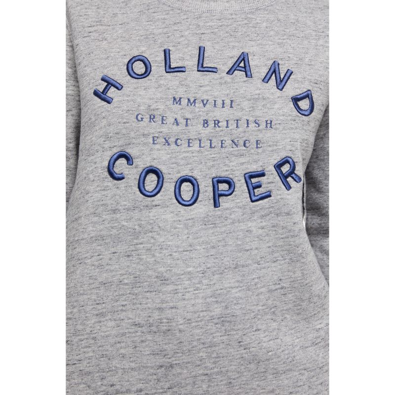 Holland Cooper Varsity Crew Neck Ladies Jumper - Grit Marl