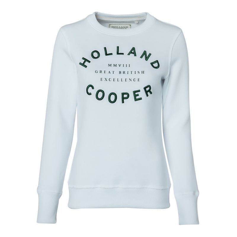 Holland Cooper Varsity Crew Neck Ladies Jumper - White