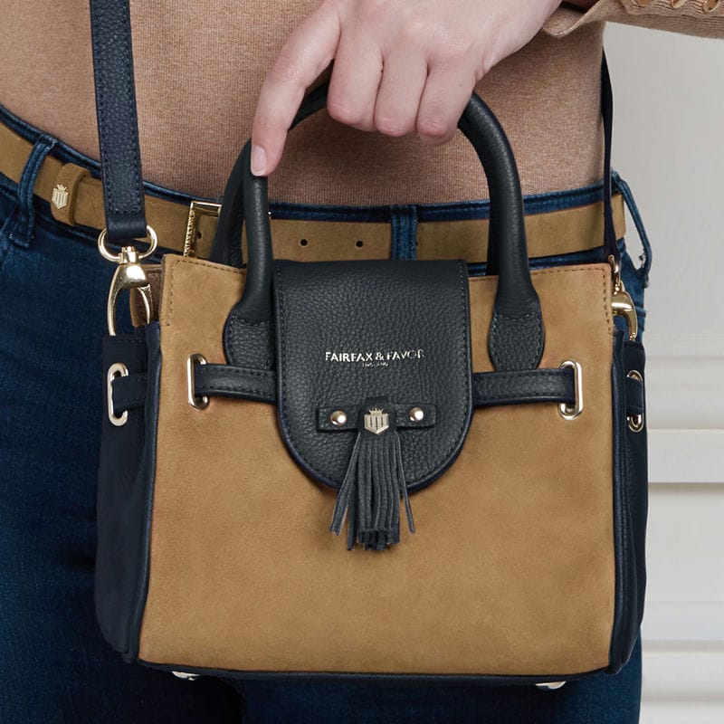 Fairfax & Favor Mini Windsor Handbag - Tan/Navy