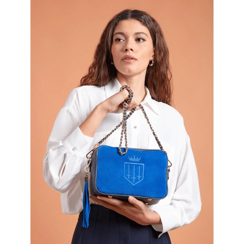 Fairfax & Favor Finsbury Ladies Shoulder Bag (Stockist Exclusive) - Porto Blue/Navy