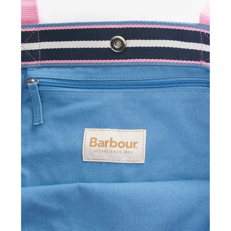 Barbour Logo Holiday Ladies Tote Bag - Chambray Blue