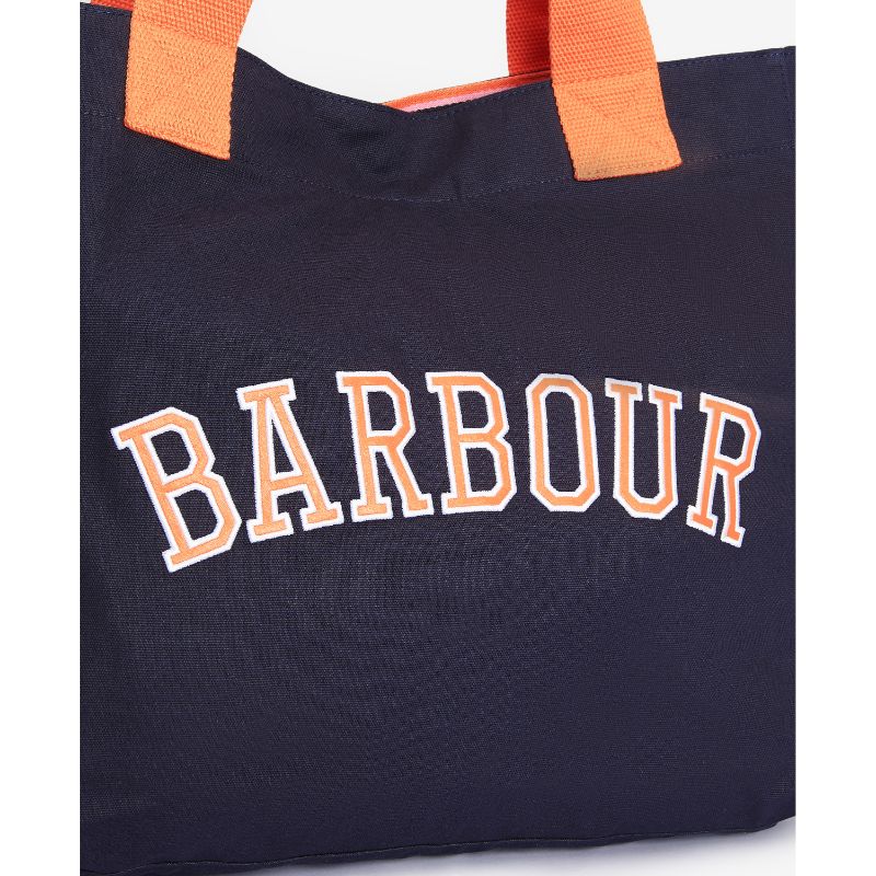Barbour Logo Holiday Ladies Tote Bag - Navy