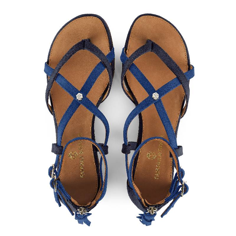 Fairfax & Favor Brancaster Ladies Sandal (Premium Stockist Exclusive) - Porto Blue/Navy