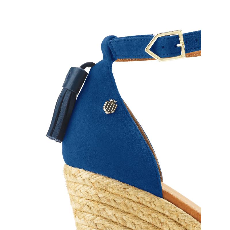 Fairfax & Favor Monaco Ladies Wedge Sandal - Porto Blue