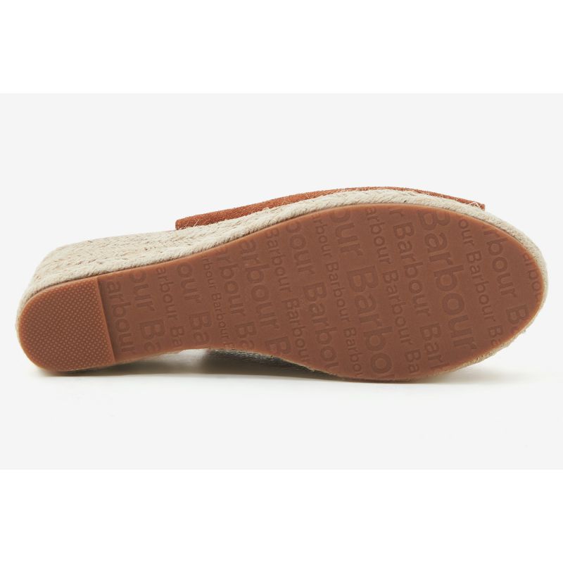 Barbour Nadia Ladies Suede Espadrille Wedge - Cognac – William Powell