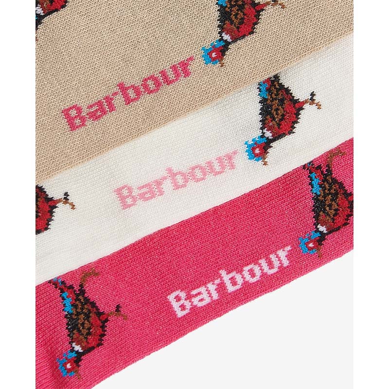 Barbour Pheasant Ladies Sock Gift Set - Pink Dahlia