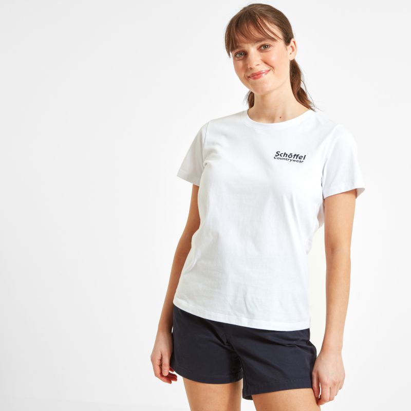 Schoffel Torre Ladies T-Shirt - White/Navy Logo