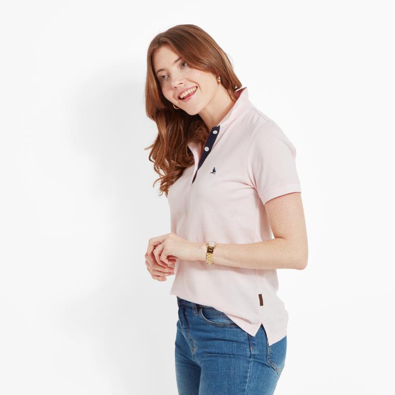 Schoffel St Ives Tailored Ladies Polo Shirt - Pale Pink