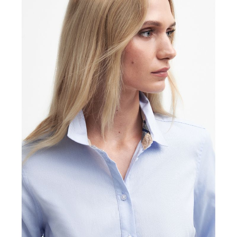 Barbour Derwent Ladies Shirt - Pale Blue/Primrose Hessian