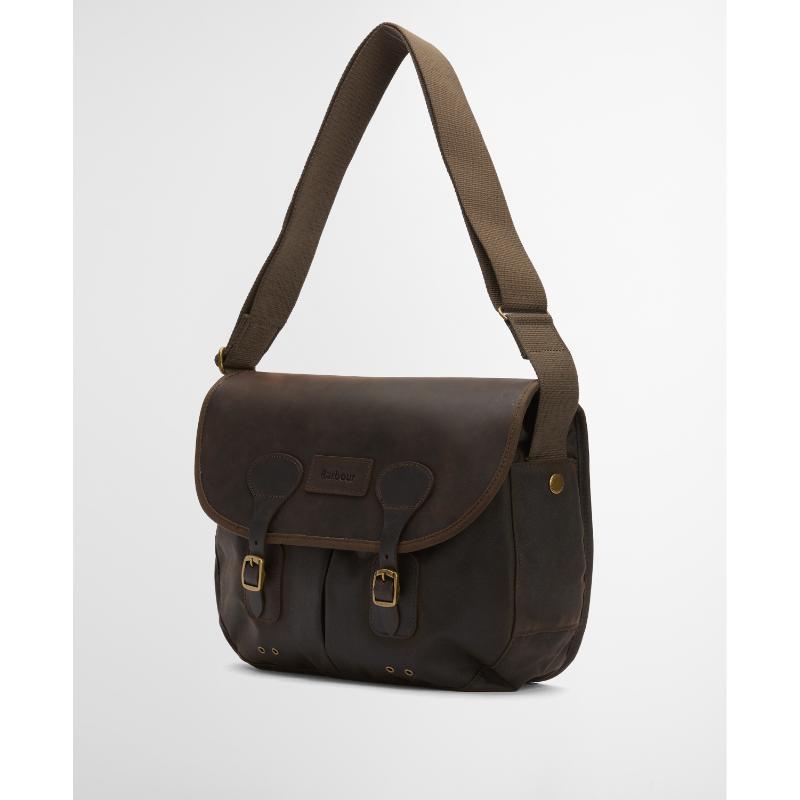Barbour Wax Leather Tarras Bag - Olive – William Powell