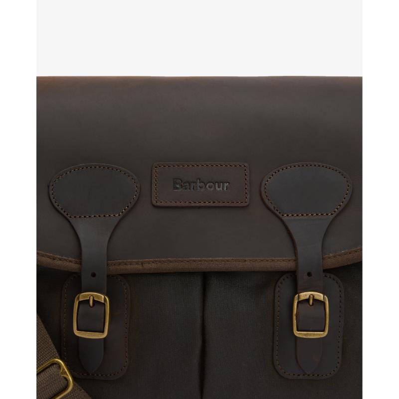 Barbour Wax Leather Tarras Bag - Olive – William Powell
