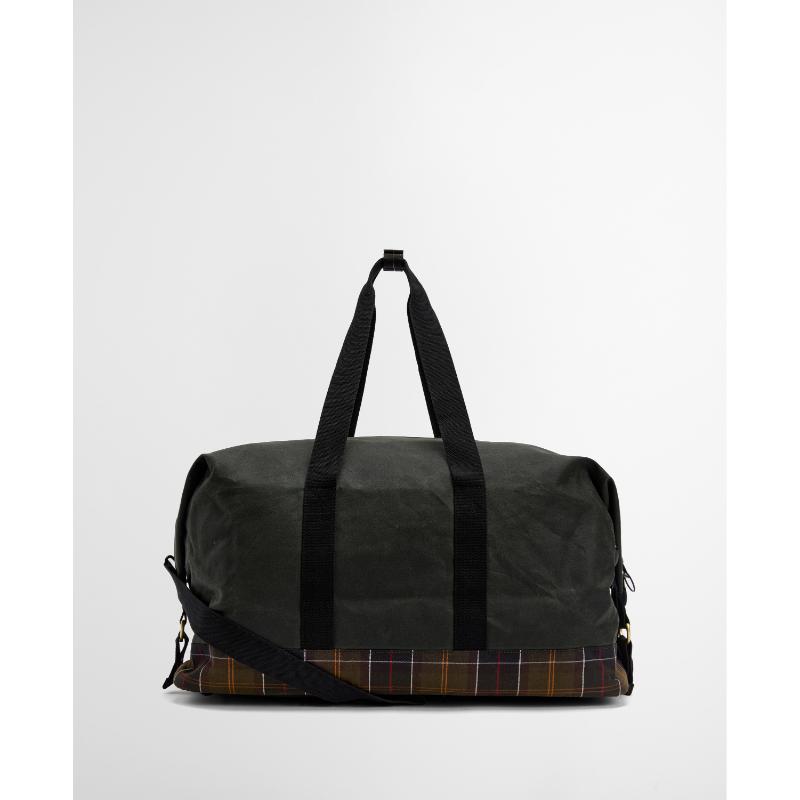 Barbour Field Waxed Holdall Bag, Sage/Classic