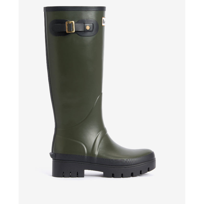 Barbour Snowdon Tall Ladies Wellington Boot Olive Black William Powell