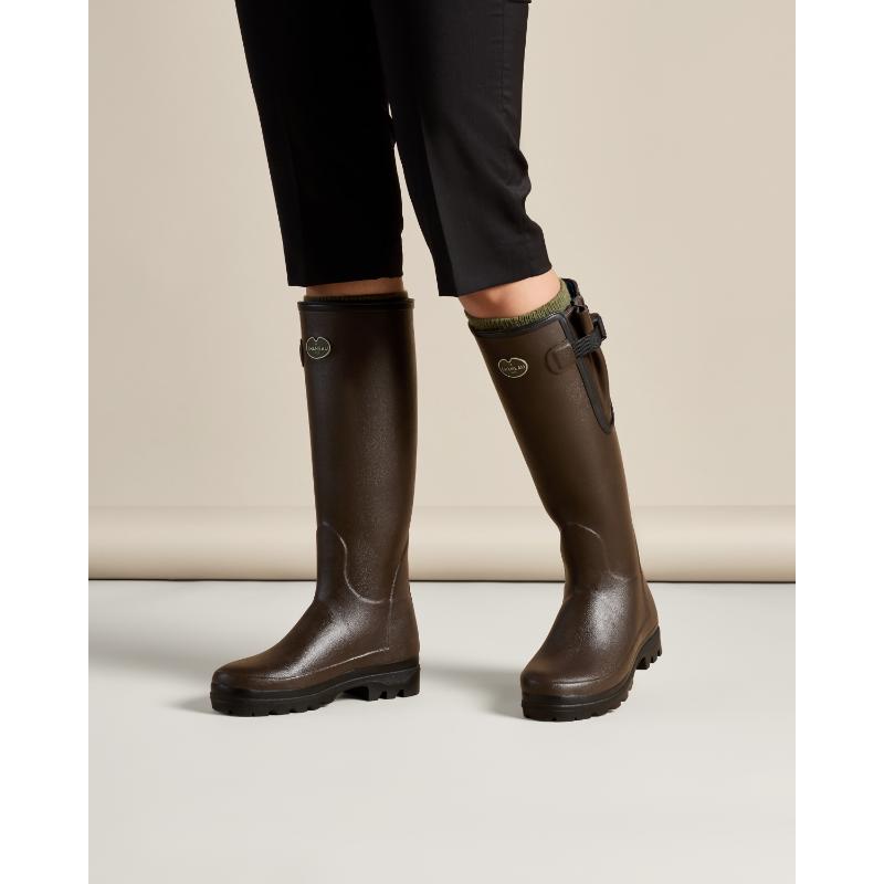 Le Chameau Ladies Vierzonord Neoprene Lined Boots - Dark Brown