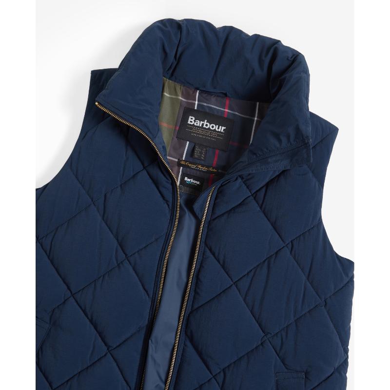激安単価で Barbour Leverton Ladies Puffer Gilet - Navy/Classic ジャケット・アウター