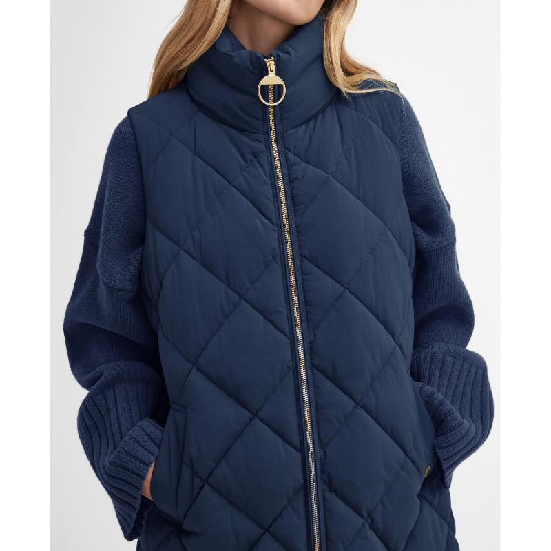 大量入荷 Barbour Leverton Ladies Puffer Gilet - Navy/Classic ジャケット・アウター