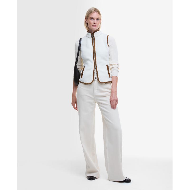 Barbour Burford Ladies Fleece Gilet - Winter Pearl/Classic