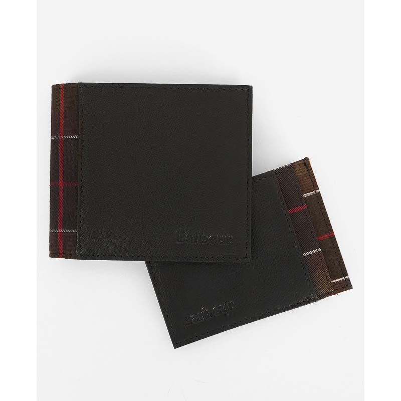 Barbour Wallet & Card Holder Gift Set - Black/Classic Tartan