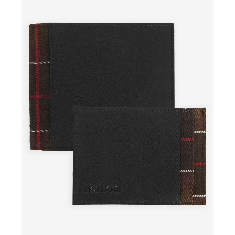 Barbour Wallet & Card Holder Gift Set - Black/Classic Tartan