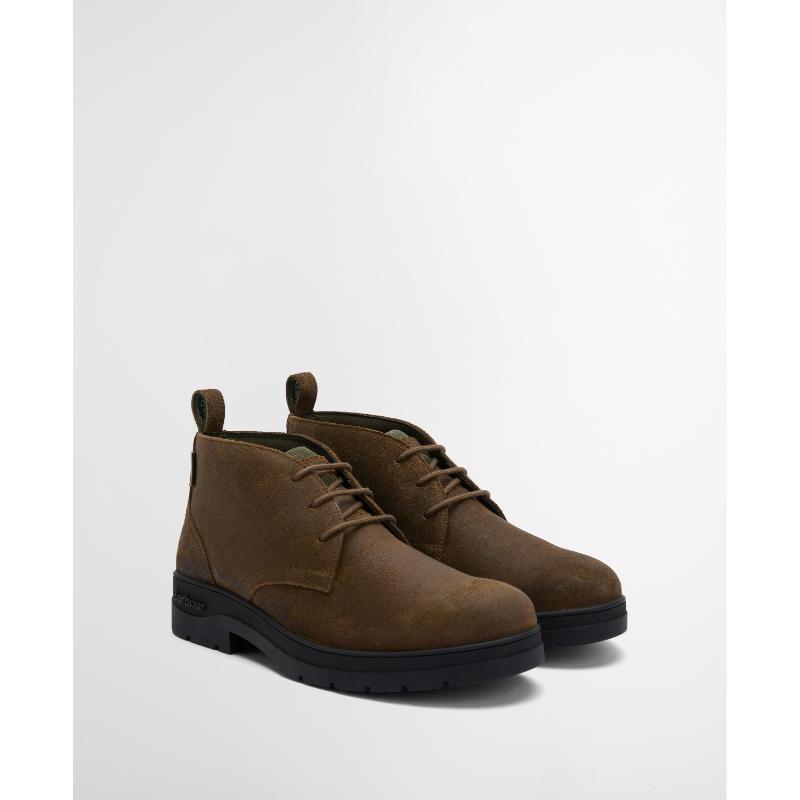 Barbour Forster Mens Waterproof Chukka Boot - Oiled Olive Suede ...