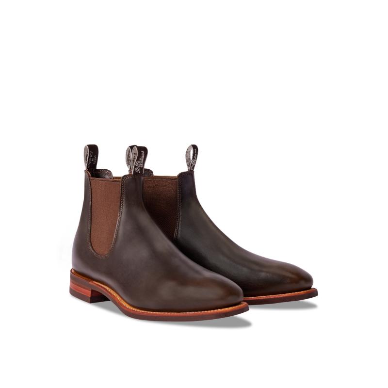 R.M.Williams Comfort Craftsman Mens Pull-Up Leather Boots - Dark