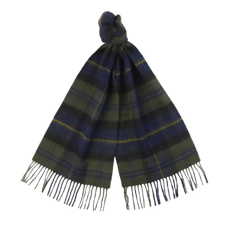 Barbour Wool Cashmere Tartan Scarf - Olive Night
