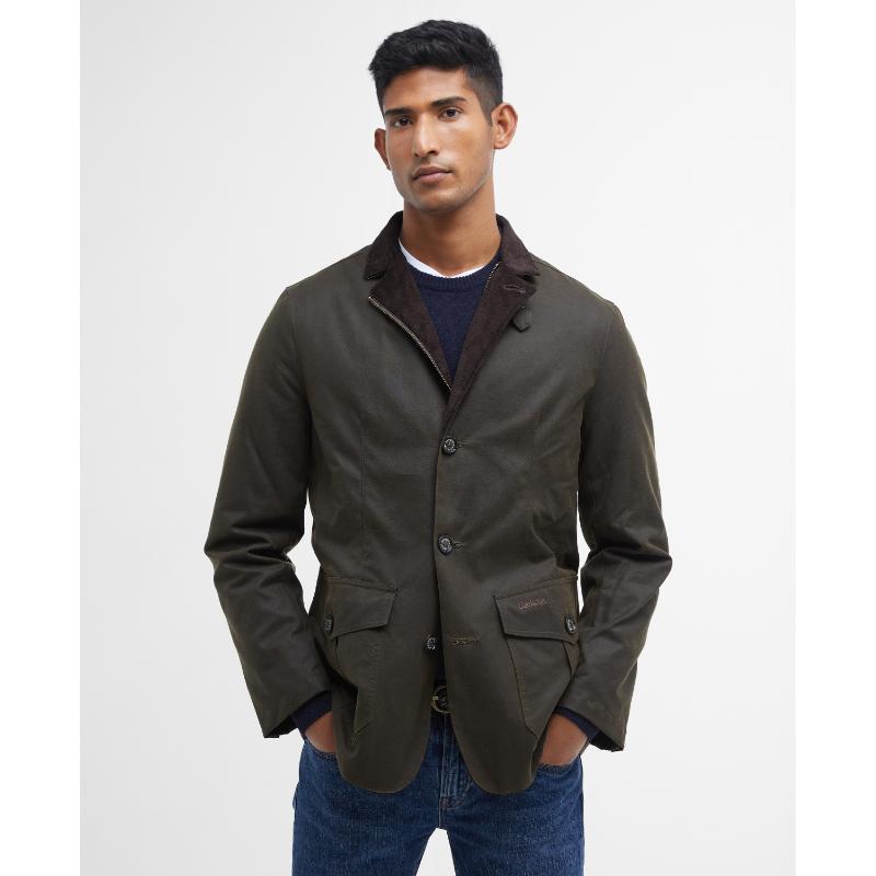 Barbour Lutz Mens Wax Jacket - Olive – William Powell