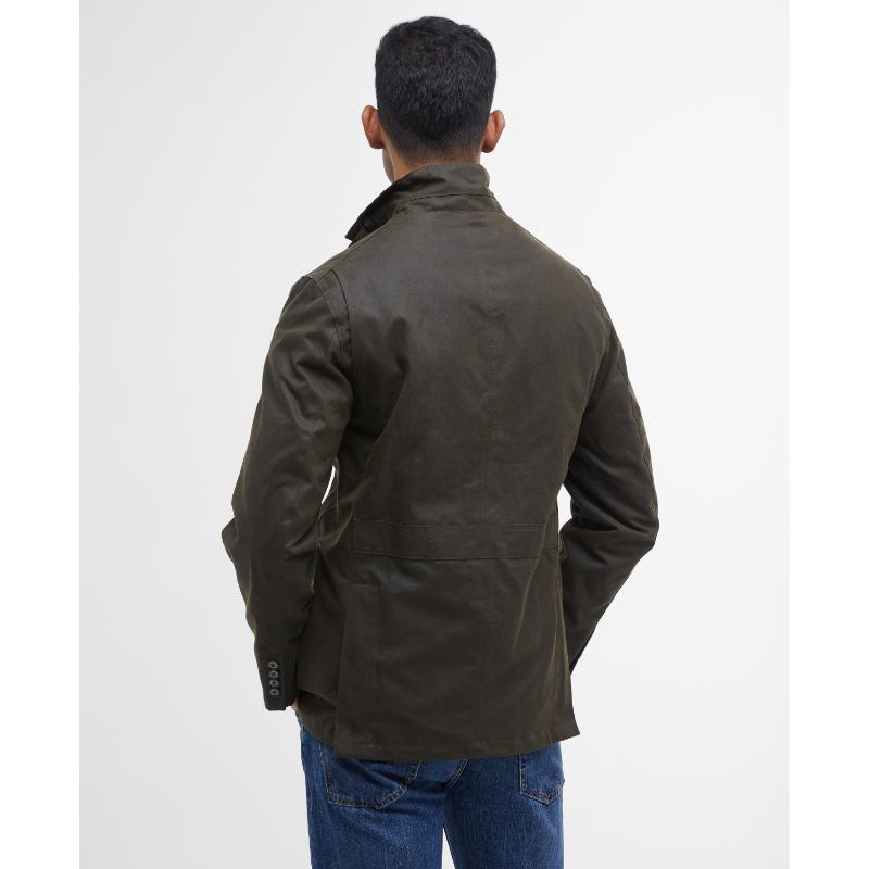 Barbour Lutz Mens Wax Jacket - Olive – William Powell