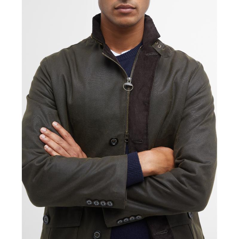 Barbour Lutz Mens Wax Jacket - Olive – William Powell