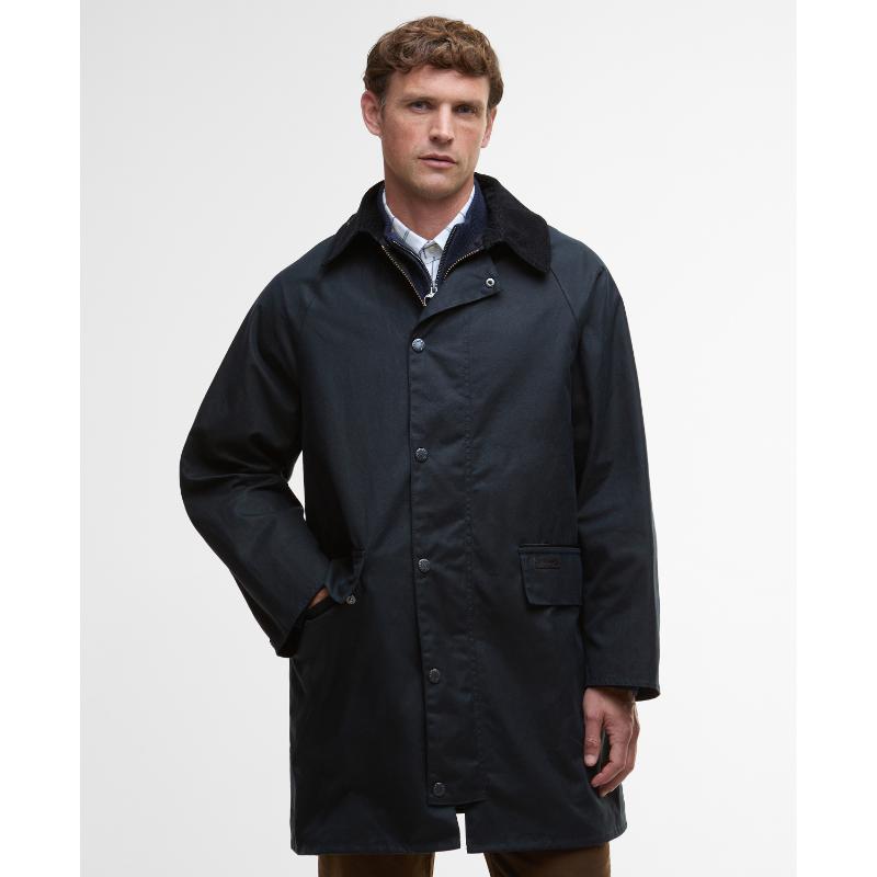 Barbour Country Mens Wax Mac Jacket - Navy – William Powell