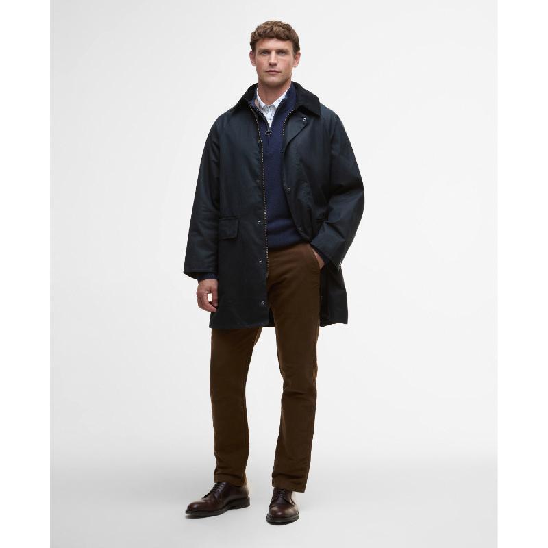 Barbour Country Mens Wax Mac Jacket - Navy – William Powell