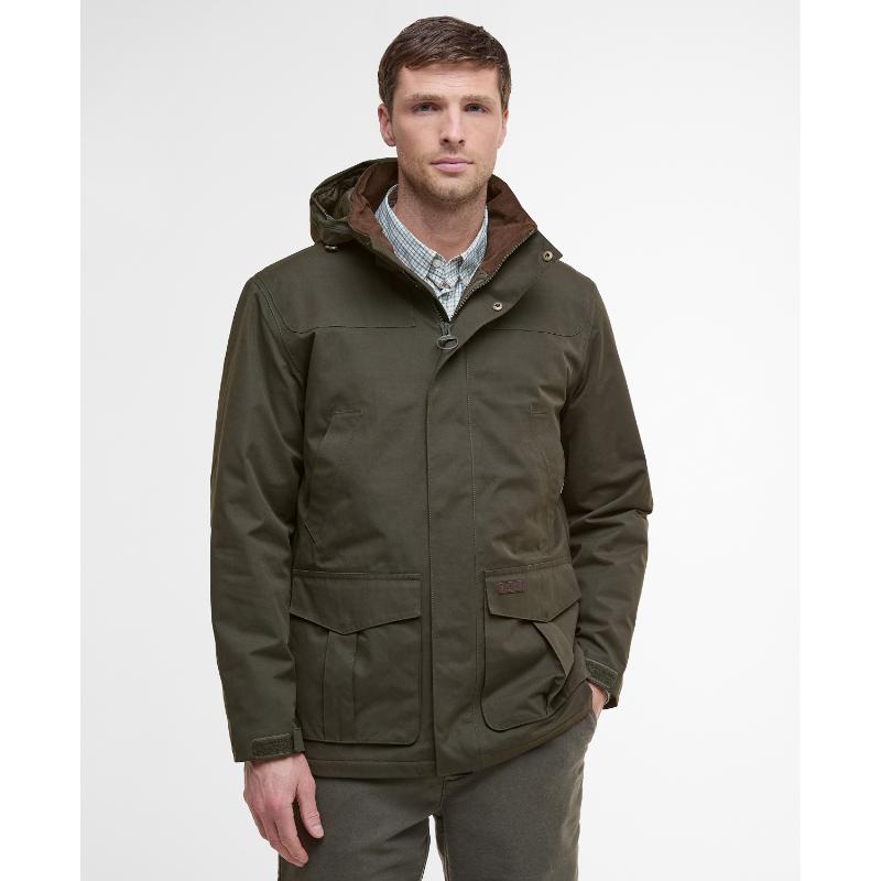Barbour Brockstone Mens Waterproof Jacket - Dark Olive – William