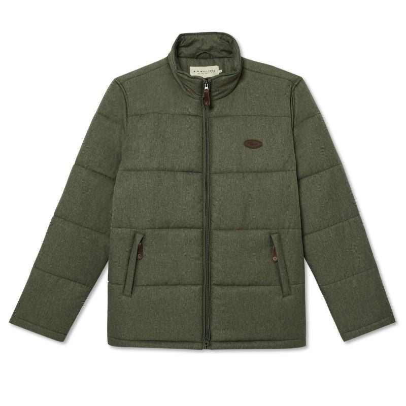 Rm Patterson R.M.Williams Mens Patterson Creek Puffer Jacket - Green Marle – William ...