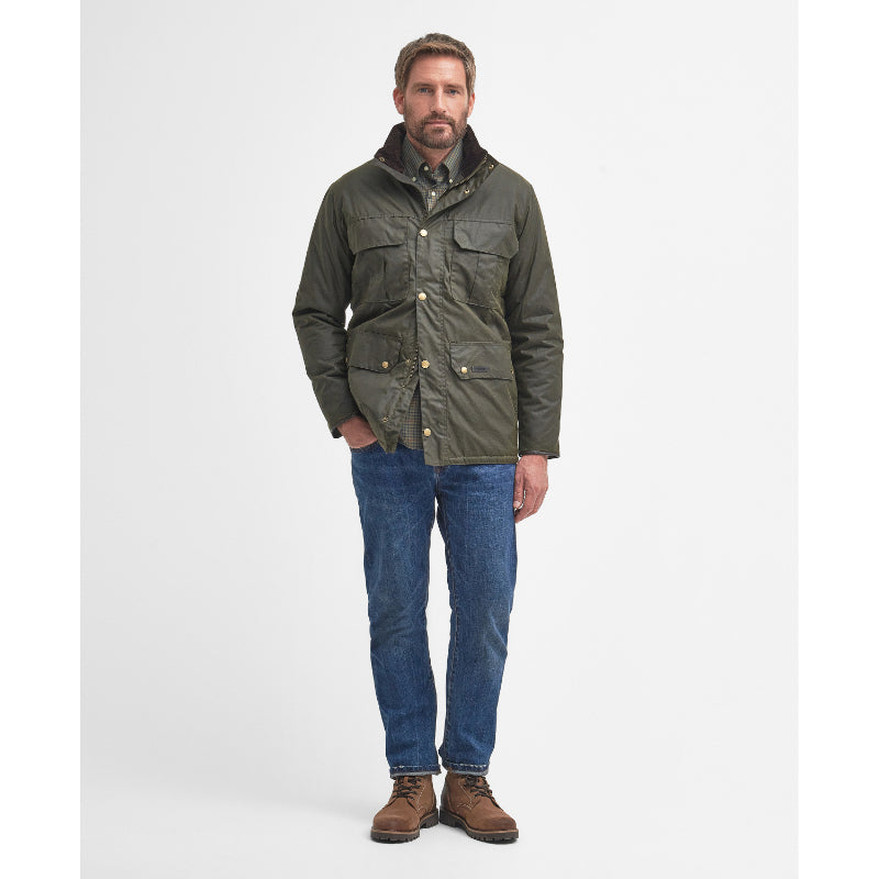 Barbour Malcolm Mens Wax Jacket - Archive Olive – William Powell