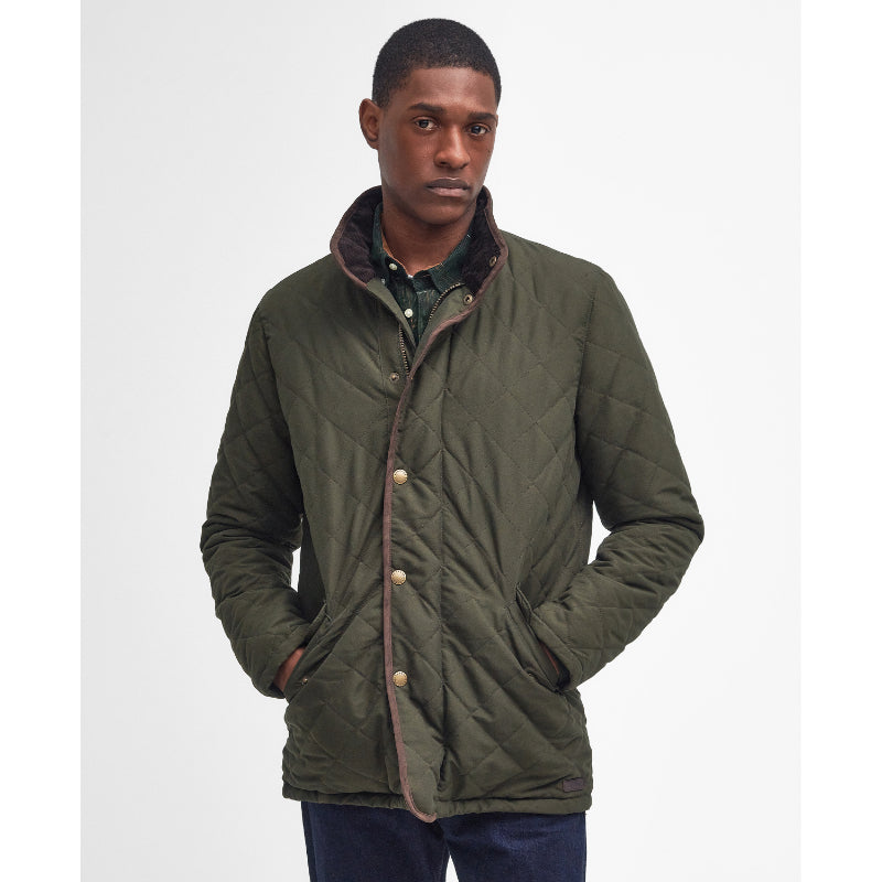 Barbour Shoveler Mens Waterproof Quilted Jacket - Dark Olive