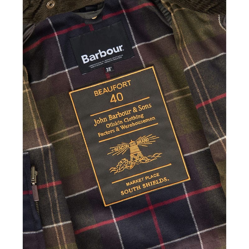 Barbour 40th Anniversary Beaufort Mens Wax Jacket - SPECIAL EDITION - Olive