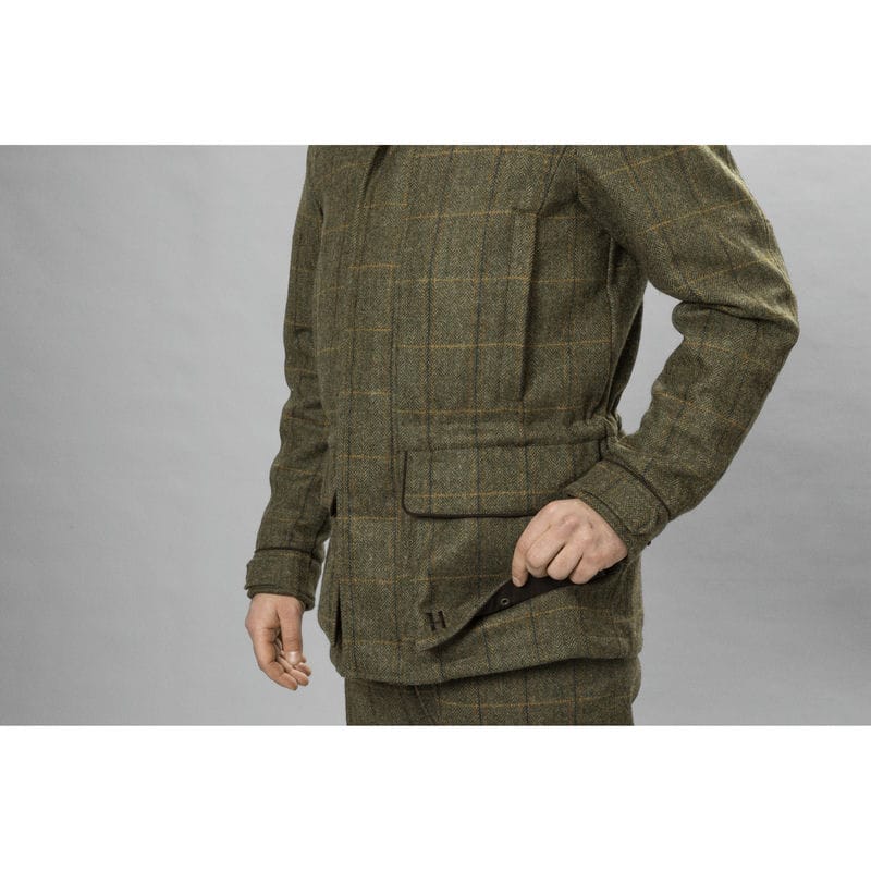 Harkila Kenmore GORE-TEX Mens Tweed Waterproof Jacket - Forest Green