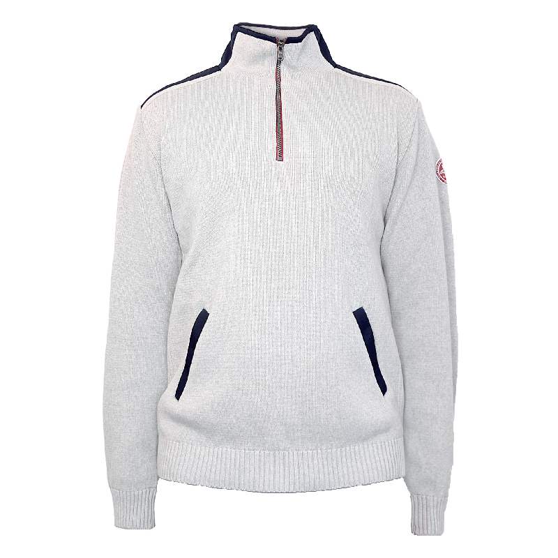 Holebrook Peter Windproof 1/4 Zip Cotton Mens Jumper Light Grey