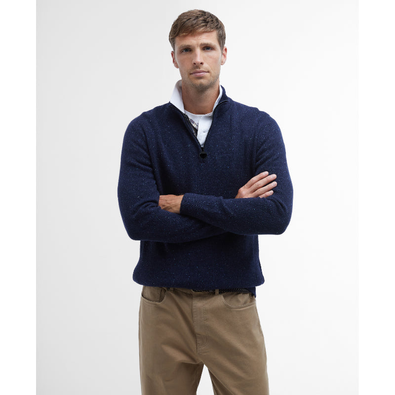 Barbour Tisbury Lambswool 1/4 Zip Mens Jumper - Navy – William Powell