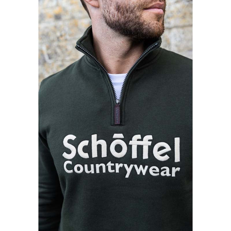 Schoffel Bude Mens 1/4 Zip Sweatshirt - Forest