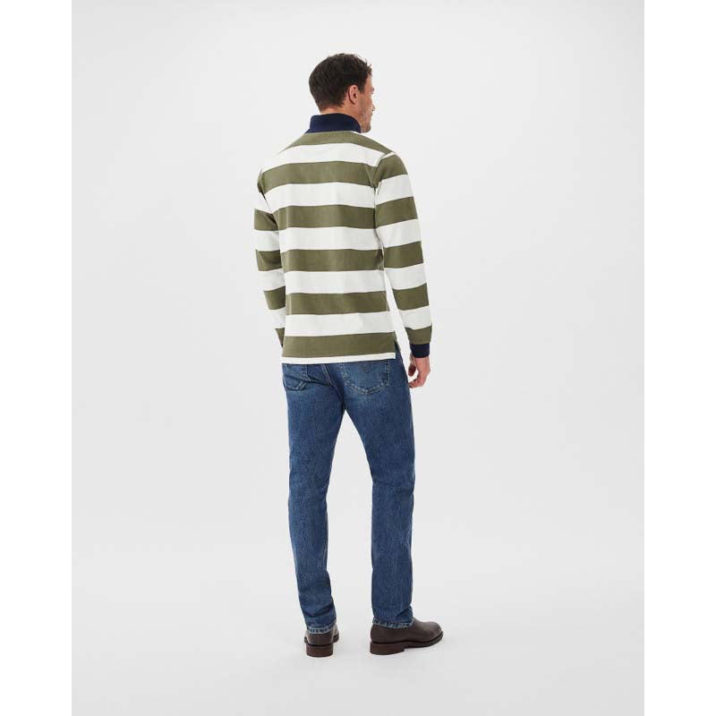 R.M.Williams Camden Rugby Mens Jersey - Olive/White