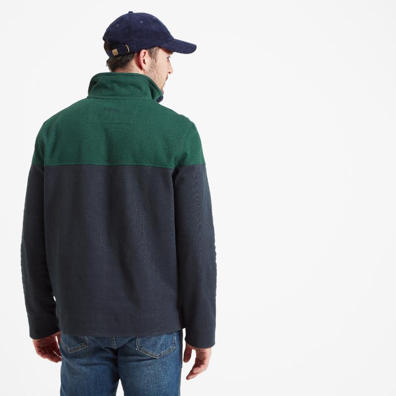 Schoffel Helford Heritage Mens Sweatshirt - Navy/Pine Green