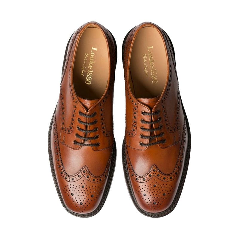 Loake Chester Leather Brogue - Mahogany Leather