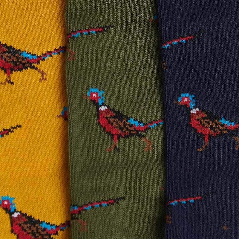 Barbour Pheasant Mens Socks Gift Box - Forest Mist