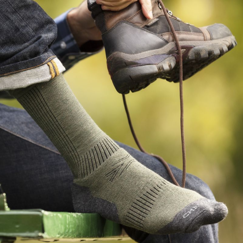 William Powell Munro Cushioned Foot Mens Socks - Moss Green