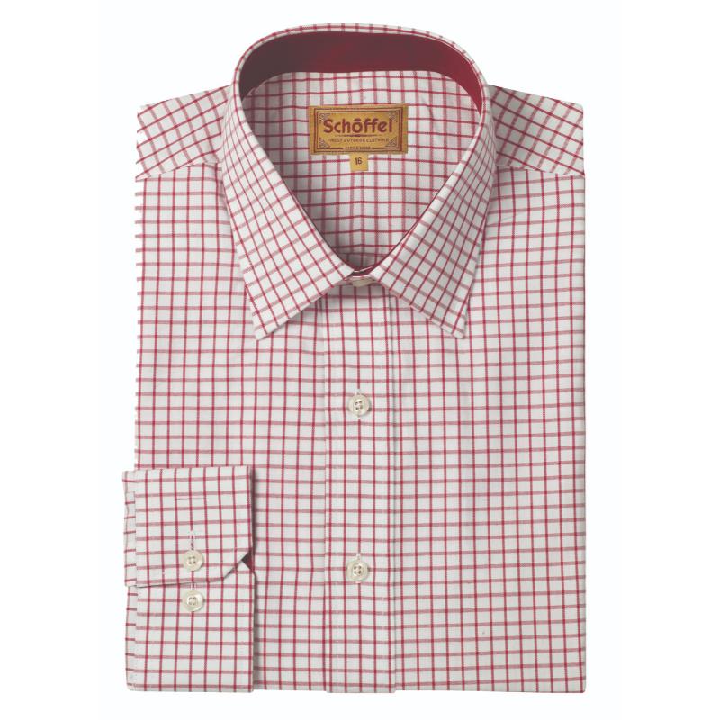 Schoffel Cambridge Classic Fit Cotton Check Shirt - Red