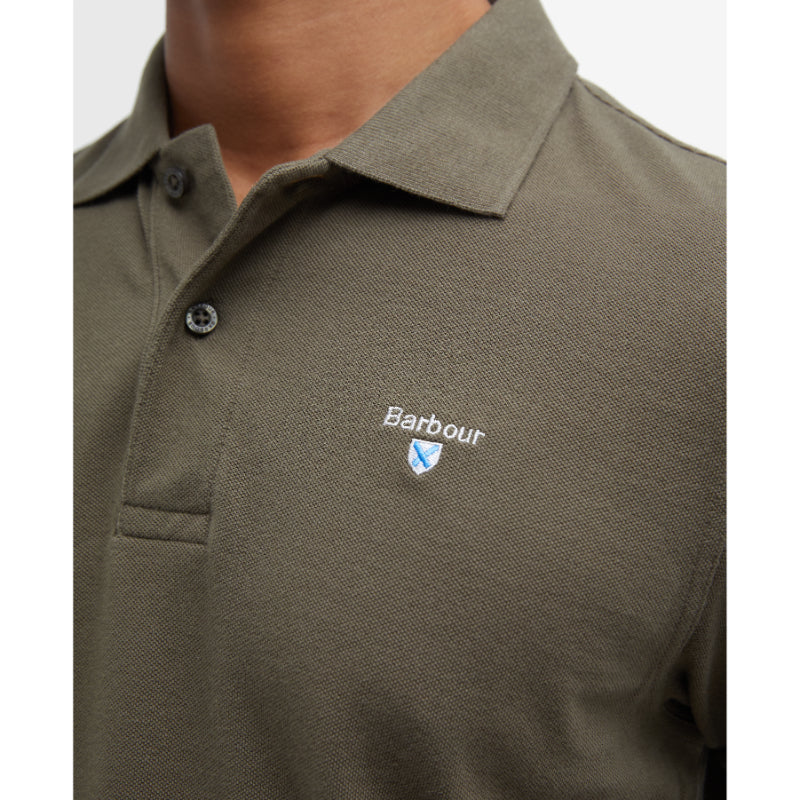 Barbour Original Sports Tailored Fit Mens Polo Shirt - Dark Olive