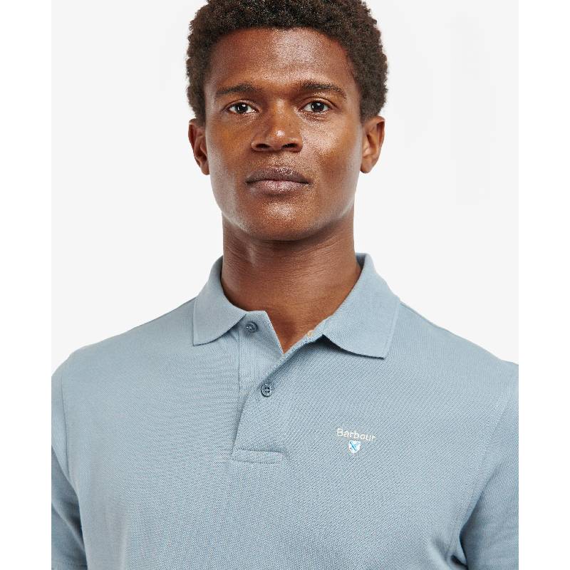 Barbour Sports Mens Polo Shirt - Washed Blue